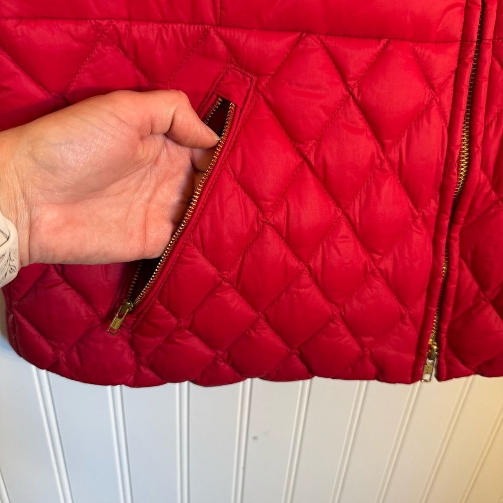 Talbots Red Quilted Puffer Vest Women’s Size Large - Picture 4 of 9